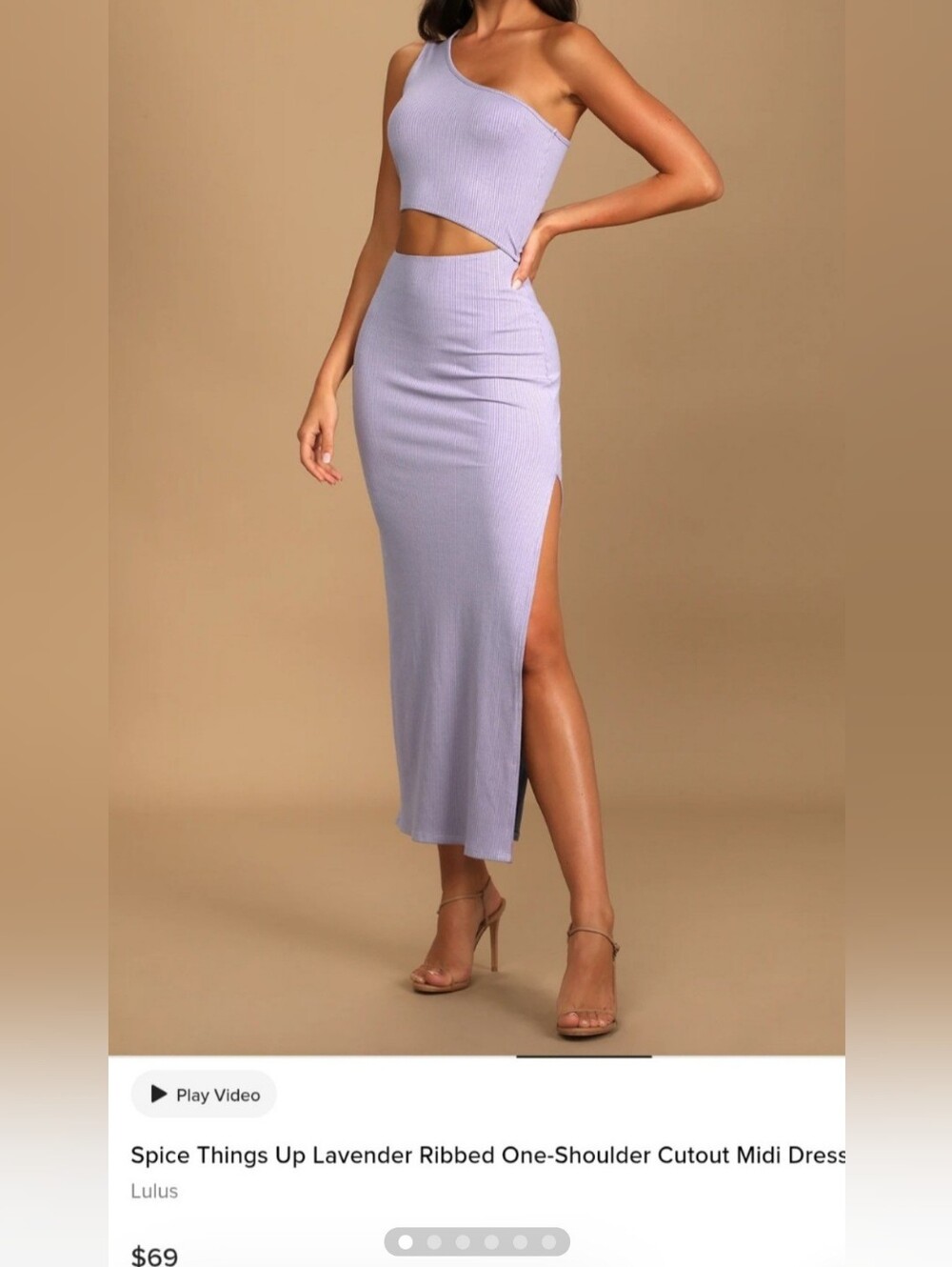 Lulu's Lavender Ribbed One-Shoulder Maxi Skirt with Side Slit